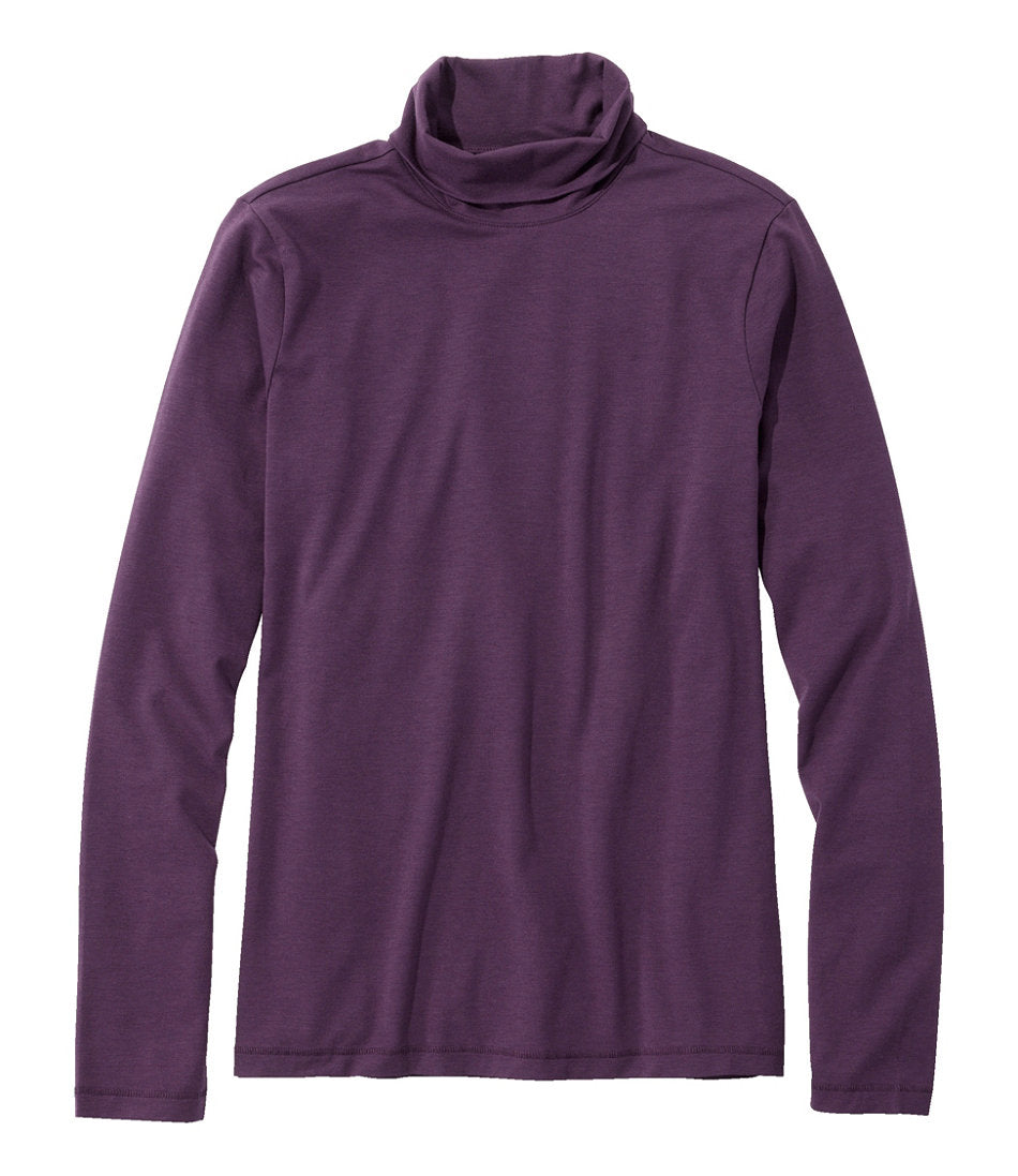 Women's Soft Stretch Supima-Blend Tee, Turtleneck | L.L.Bean on sale