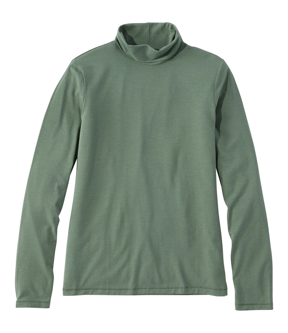 Women's Soft Stretch Supima-Blend Tee, Turtleneck | L.L.Bean on sale