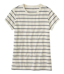 Women's Soft Stretch Supima-Blend Tee, Crewneck Short-Sleeve Striped | L.L.Bean online