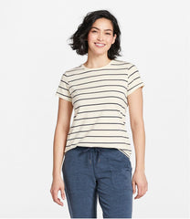 Women's Soft Stretch Supima-Blend Tee, Crewneck Short-Sleeve Striped | L.L.Bean online