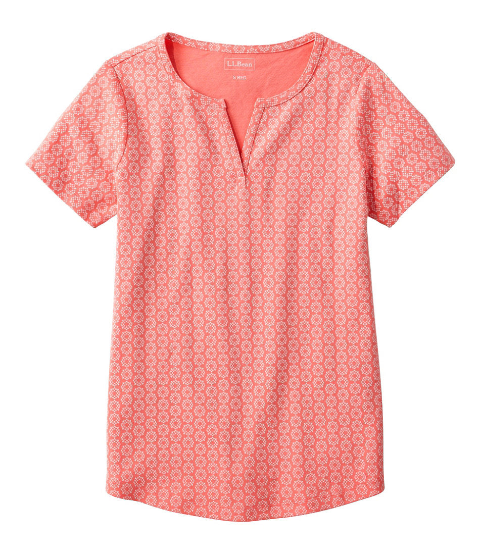 Women's L.L.Bean Tee, Short-Sleeve Notch-Neck Print | L.L.Bean near me
