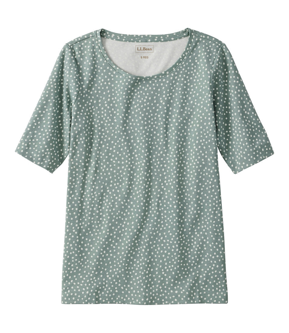 Women's L.L.Bean Jewelneck Tee, Elbow-Sleeve Print | L.L.Bean outlet