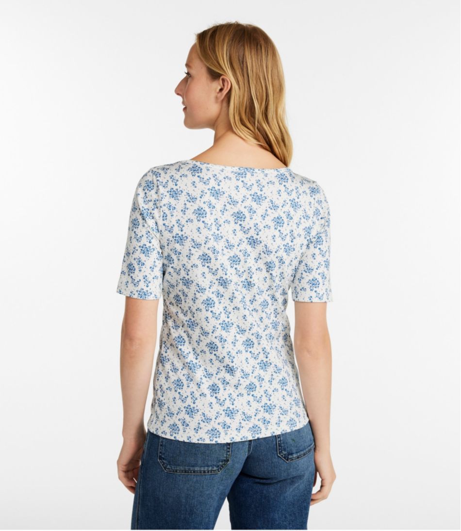Women's Pima Cotton Tee, Soft Squareneck Elbow-Sleeve | L.L.Bean near me