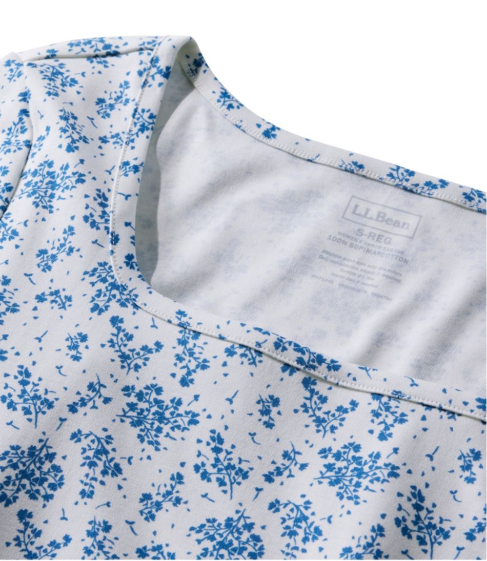 Women's Pima Cotton Tee, Soft Squareneck Elbow-Sleeve | L.L.Bean near me