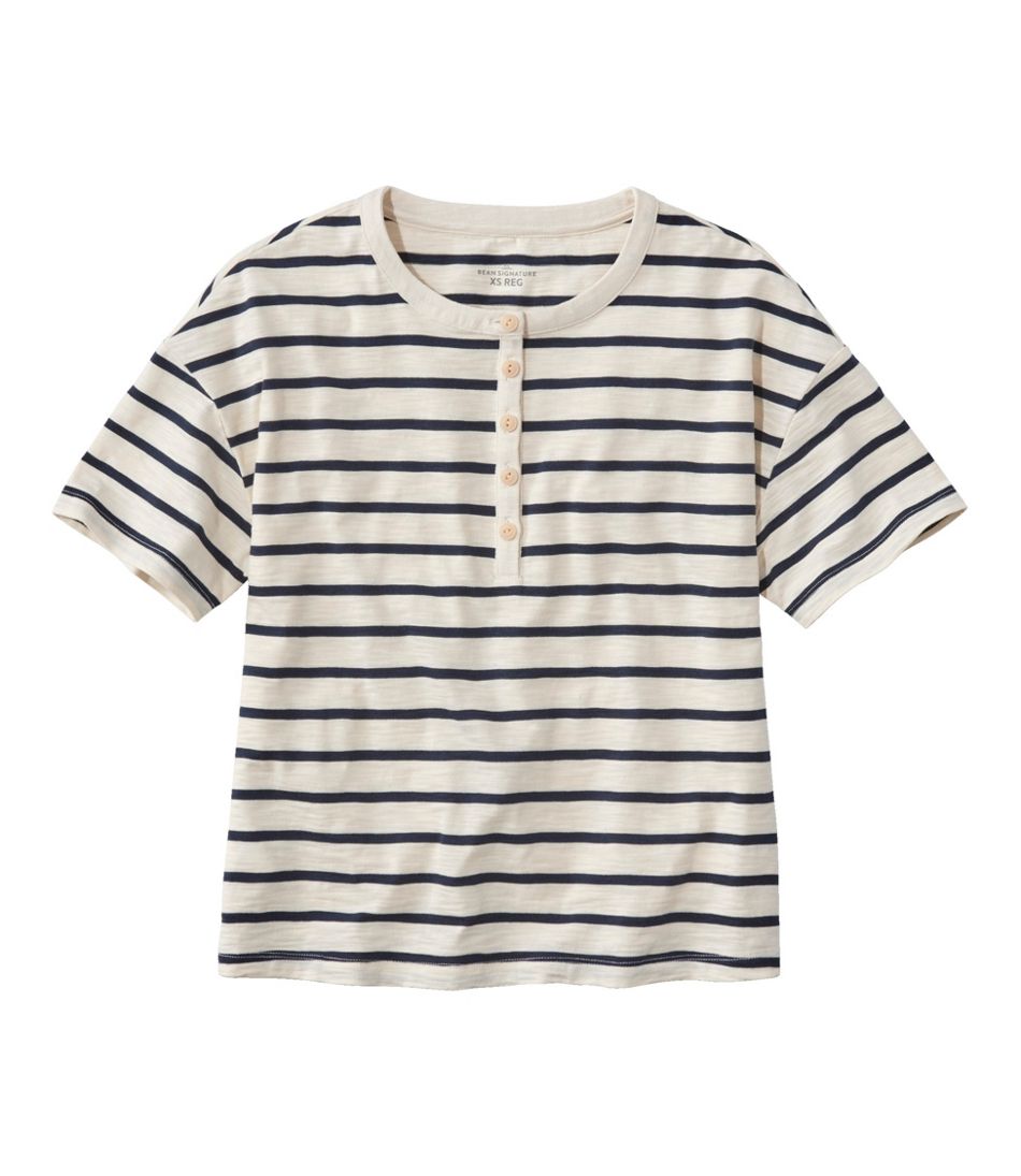 Women's Signature Slub Tee, Short-Sleeve Henley Novelty | L.L.Bean discount