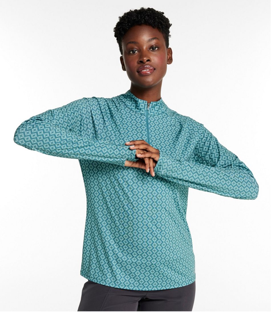 Women's Access Trail Pullover, Long-Sleeve Quarter-Zip Print | L.L.Bean outlet