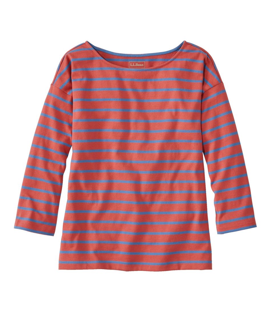 Women's Heritage Mariner Top, Boatneck Three-Quarter-Sleeve Stripe | L.L.Bean sale