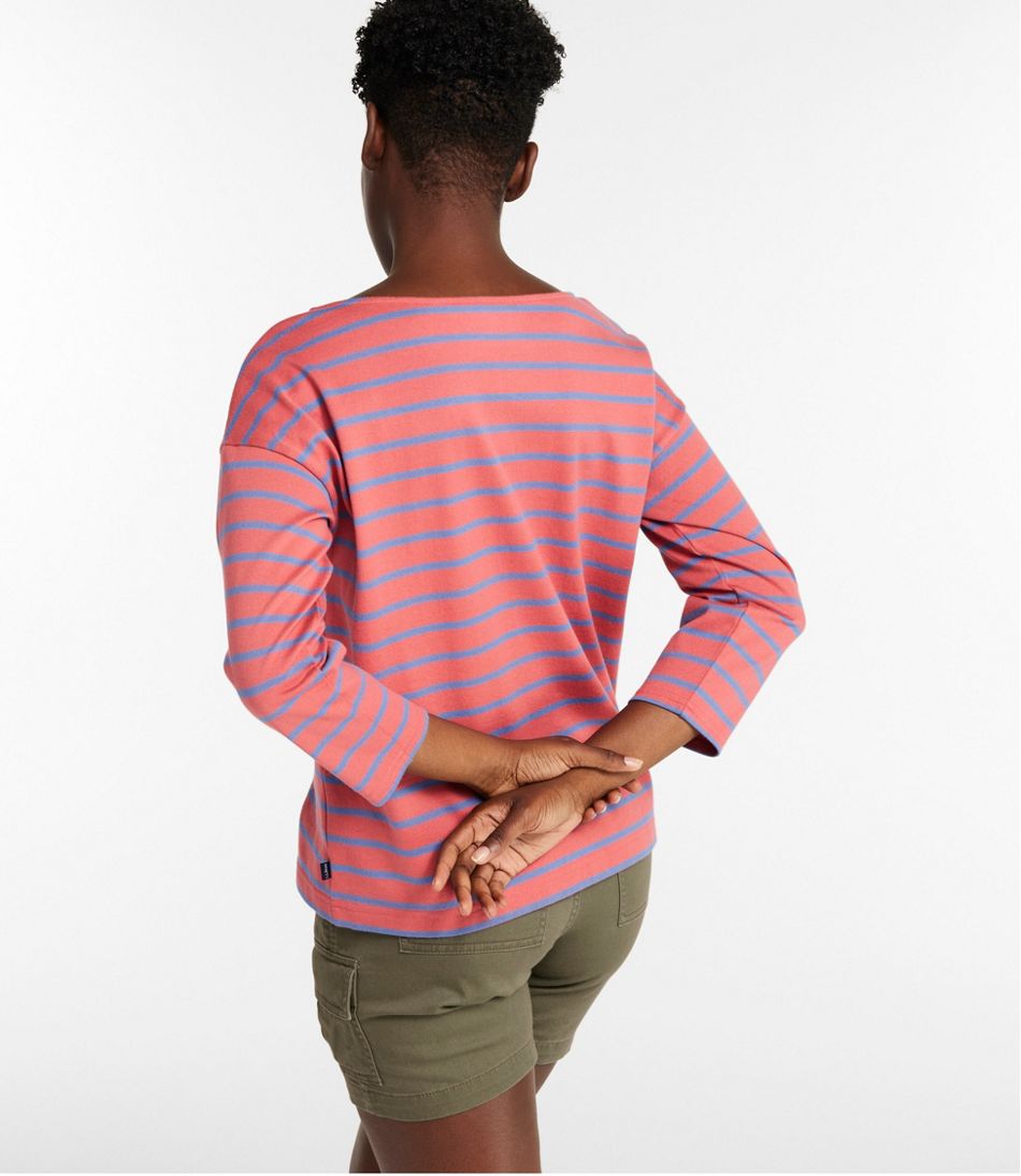Women's Heritage Mariner Top, Boatneck Three-Quarter-Sleeve Stripe | L.L.Bean sale