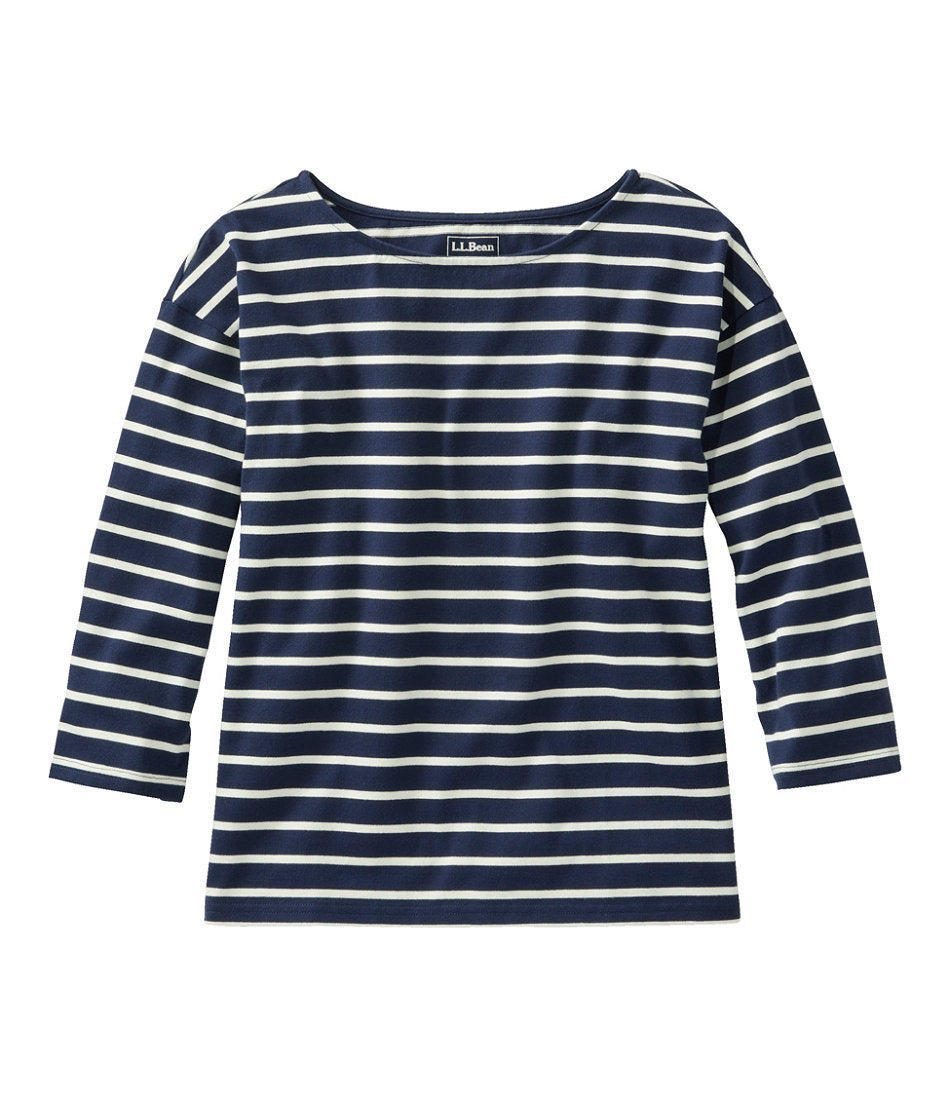 Women's Heritage Mariner Top, Boatneck Three-Quarter-Sleeve Stripe | L.L.Bean sale