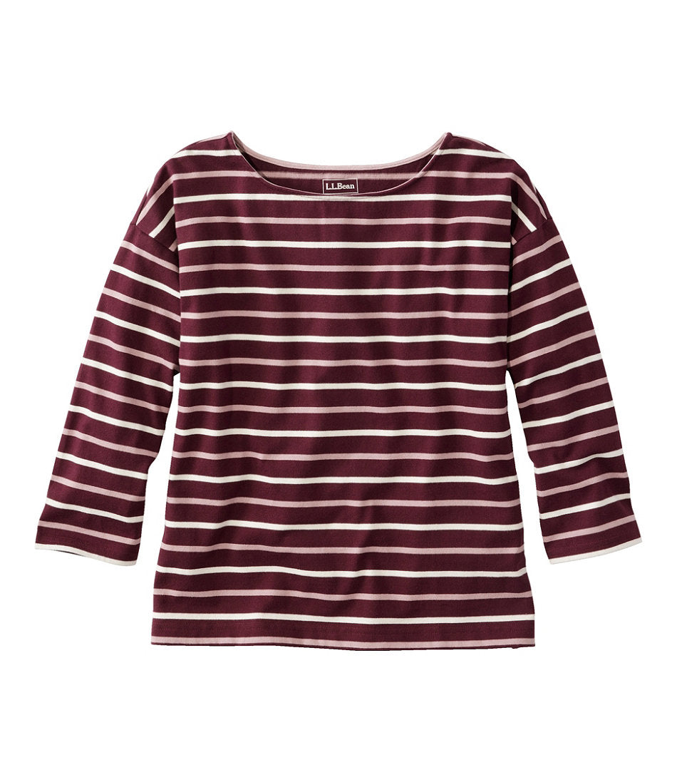 Women's Heritage Mariner Top, Boatneck Three-Quarter-Sleeve Stripe | L.L.Bean sale
