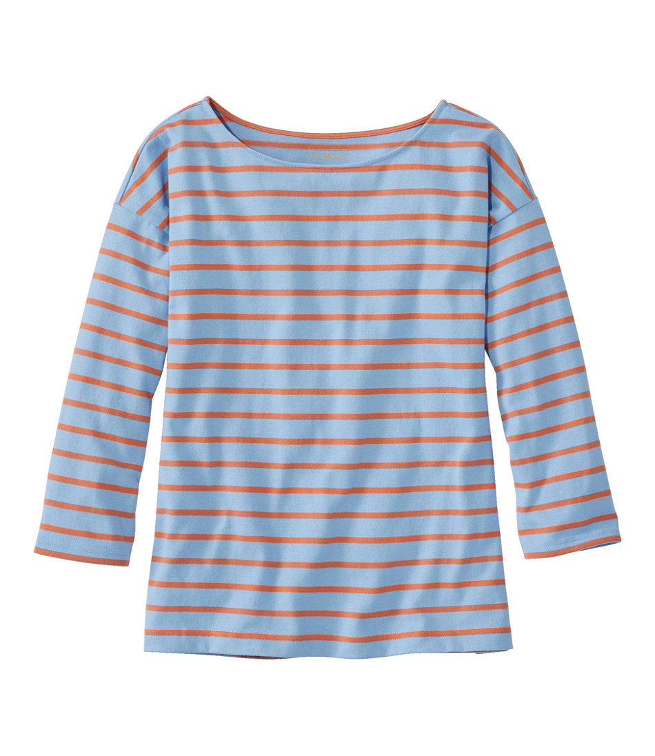 Women's Heritage Mariner Top, Boatneck Three-Quarter-Sleeve Stripe | L.L.Bean sale