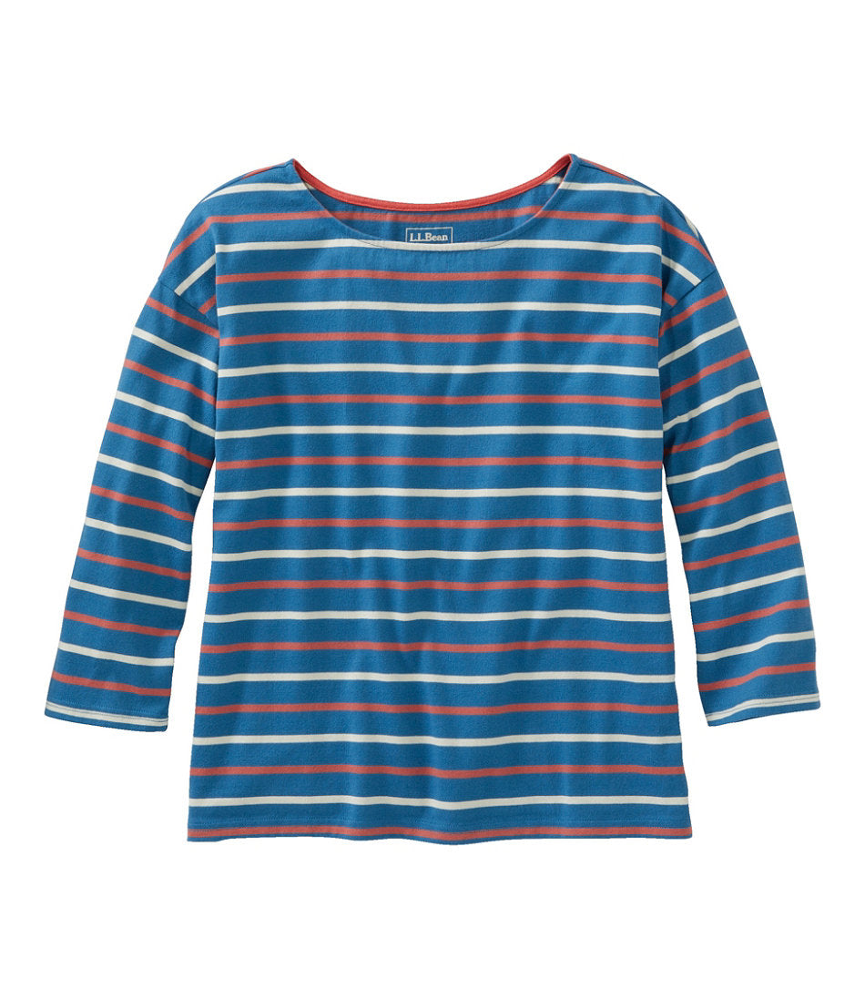 Women's Heritage Mariner Top, Boatneck Three-Quarter-Sleeve Stripe | L.L.Bean sale