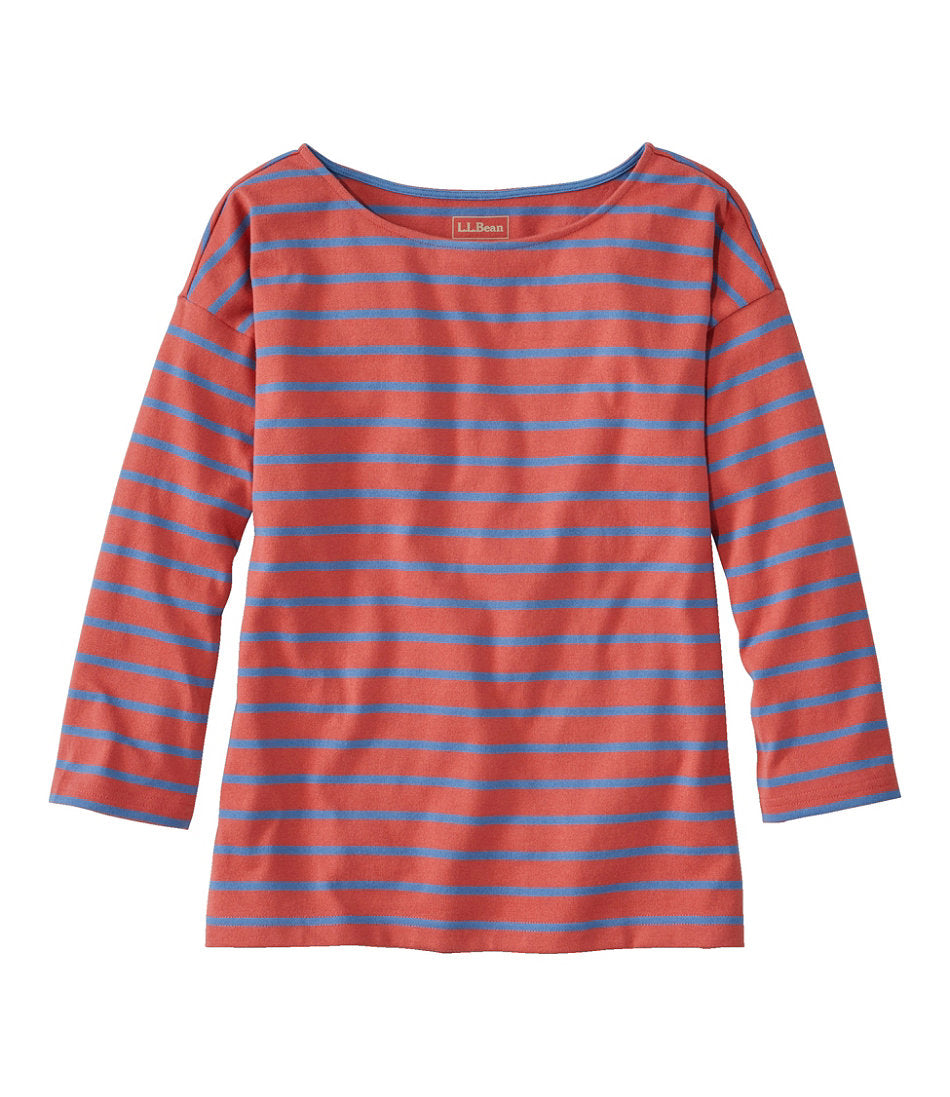 Women's Heritage Mariner Top, Boatneck Three-Quarter-Sleeve Stripe | L.L.Bean sale