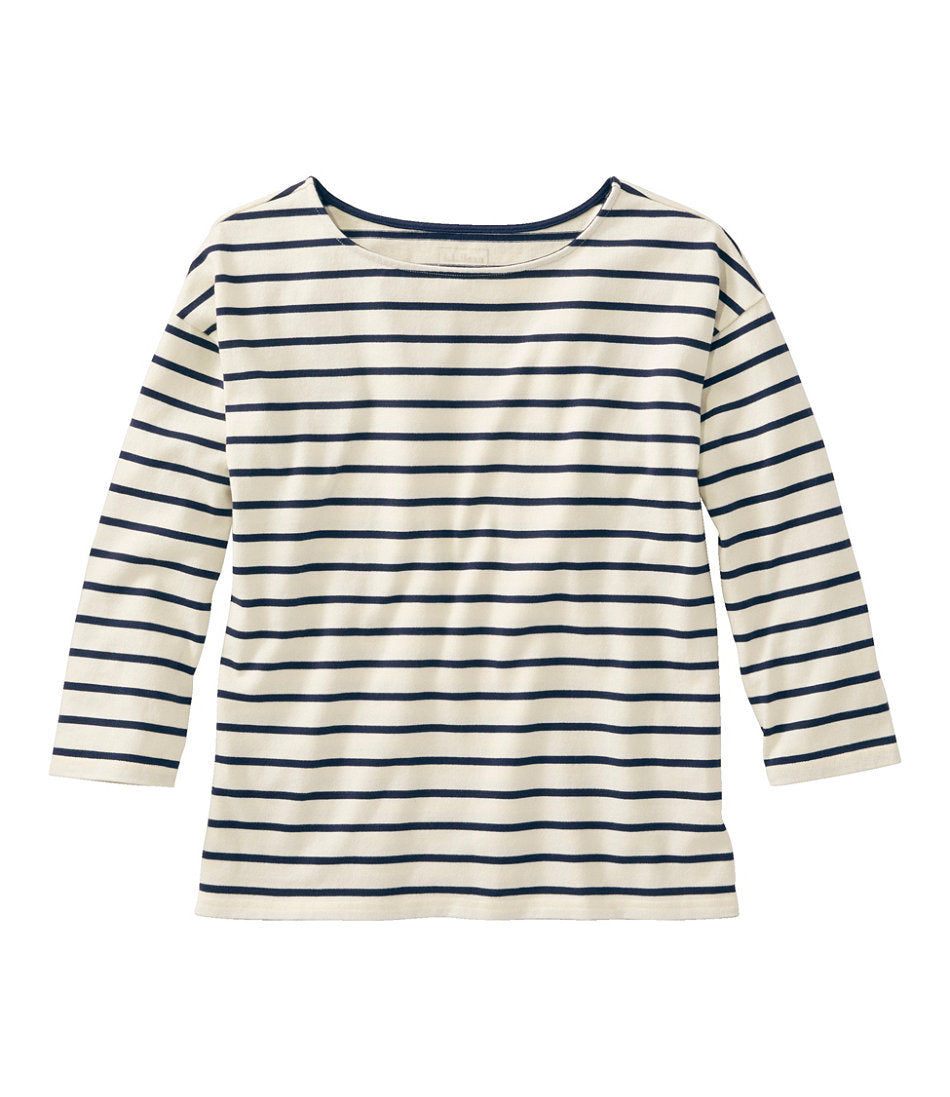 Women's Heritage Mariner Top, Boatneck Three-Quarter-Sleeve Stripe | L.L.Bean sale