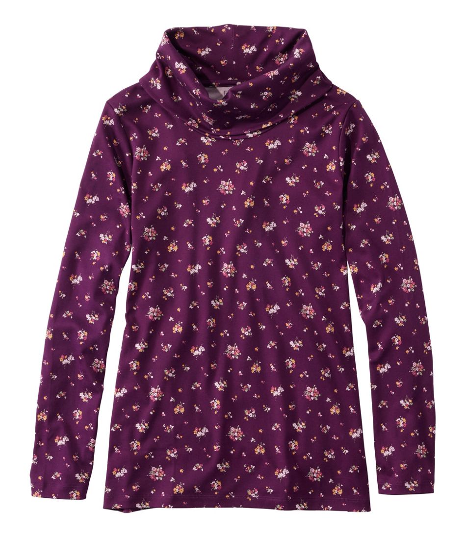 Women's Pima Cotton Tee, Long-Sleeve Cowlneck Print | L.L.Bean for sale