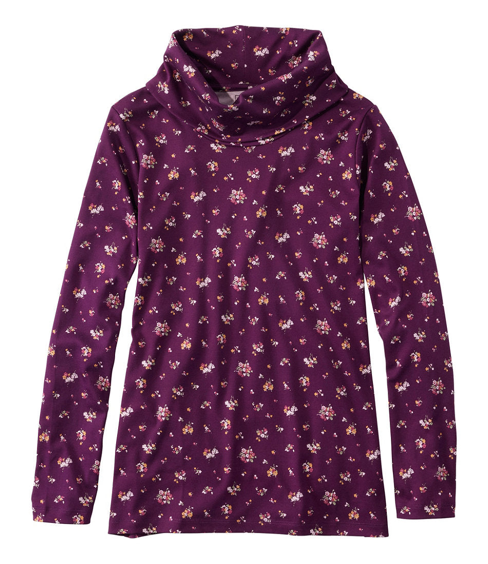 Women's Pima Cotton Tee, Long-Sleeve Cowlneck Print | L.L.Bean for sale