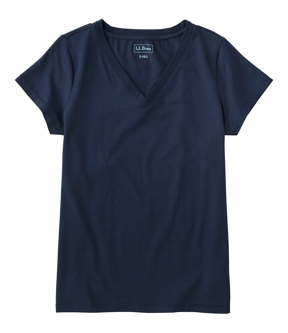 Women's Soft Stretch Supima-Blend Tee, Short-Sleeve V-Neck | L.L.Bean on sale