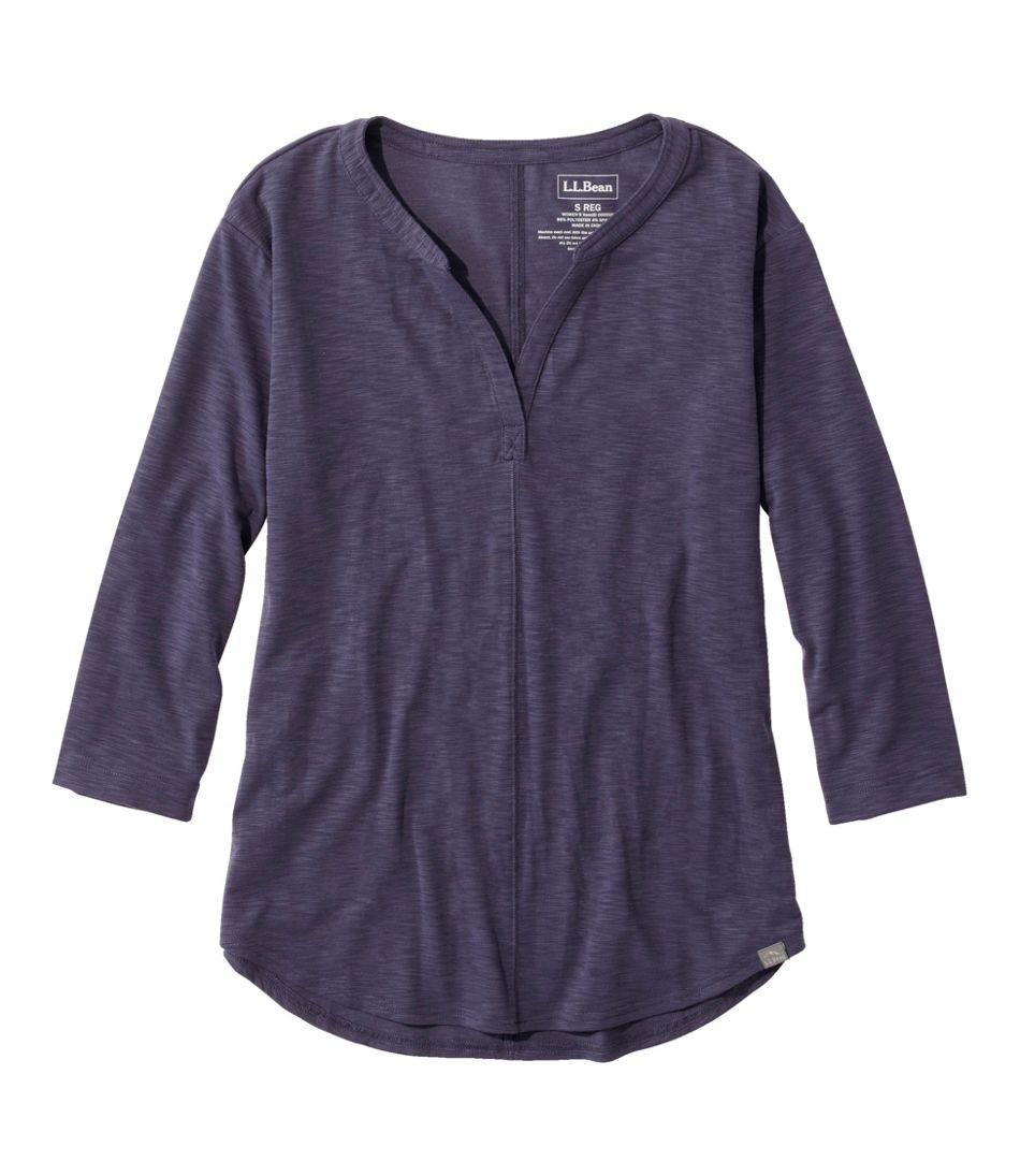 Women's Streamside Tee, Three-Quarter-Sleeve Splitneck | L.L.Bean discount