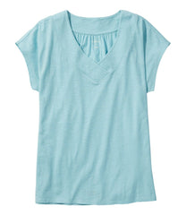 Women's Organic Cotton Tee, V-Neck Cap-Sleeve | L.L.Bean outlet