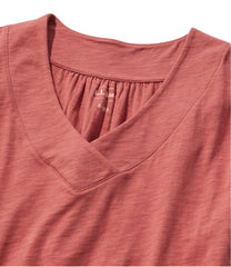 Women's Organic Cotton Tee, V-Neck Cap-Sleeve | L.L.Bean outlet