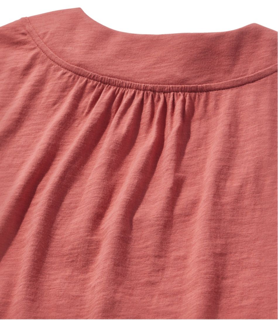 Women's Organic Cotton Tee, V-Neck Cap-Sleeve | L.L.Bean outlet