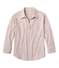 Women's Linen/Cotton Tee, Three-Quarter-Sleeve Splitneck Polo | L.L.Bean for sale