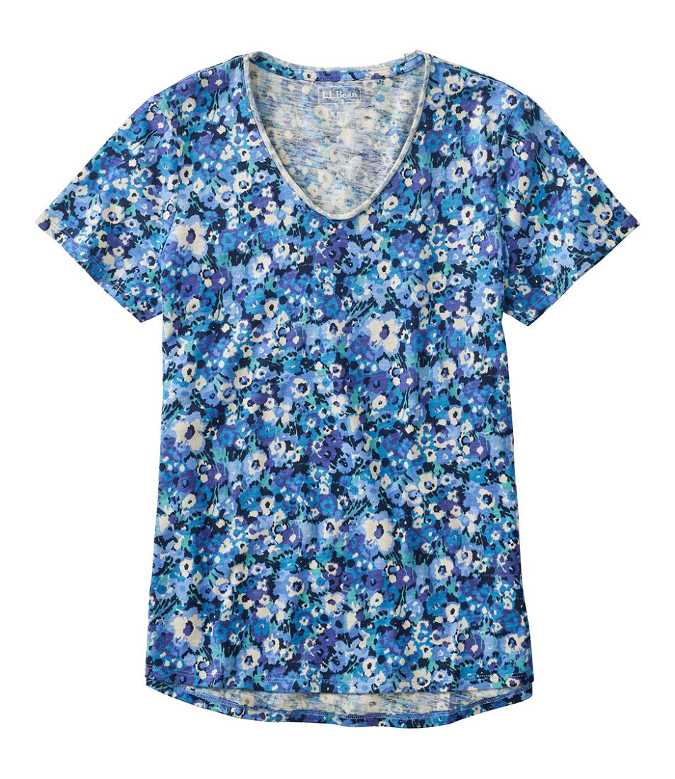 Women's Organic Cotton Tee, V-Neck Short-Sleeve Print | L.L.Bean discount