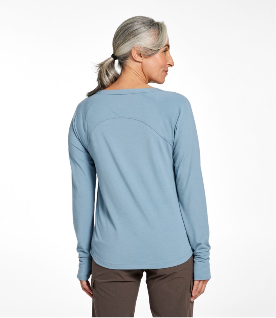 Women's Ribbed Performance Tee, Long-Sleeve Splitneck | L.L.Bean outlet