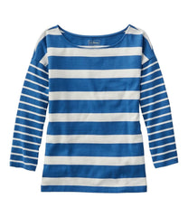 Women's Heritage Mariner Top, Boatneck Three-Quarter-Sleeve Blocked Stripe | L.L.Bean online