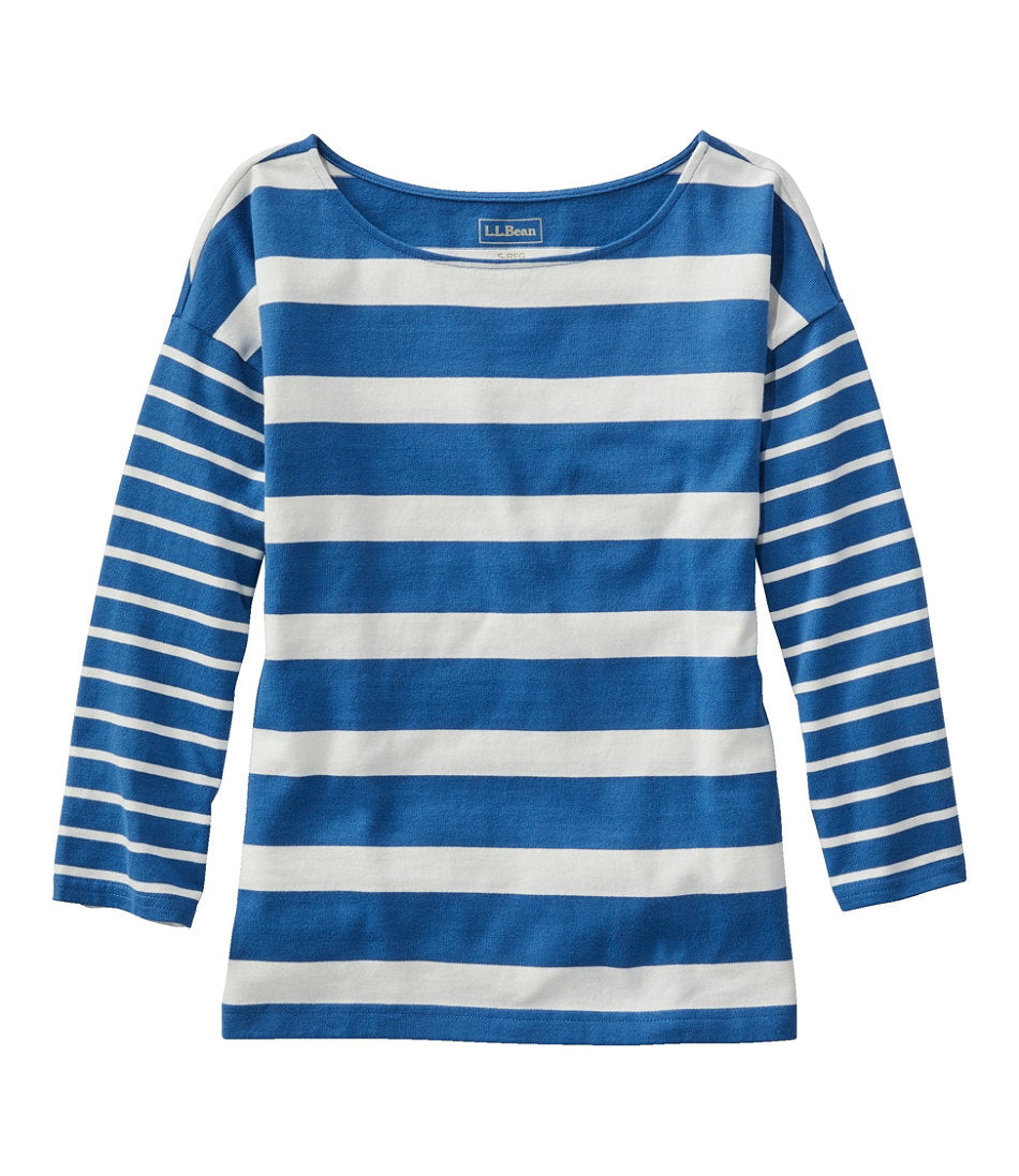 Women's Heritage Mariner Top, Boatneck Three-Quarter-Sleeve Blocked Stripe | L.L.Bean online