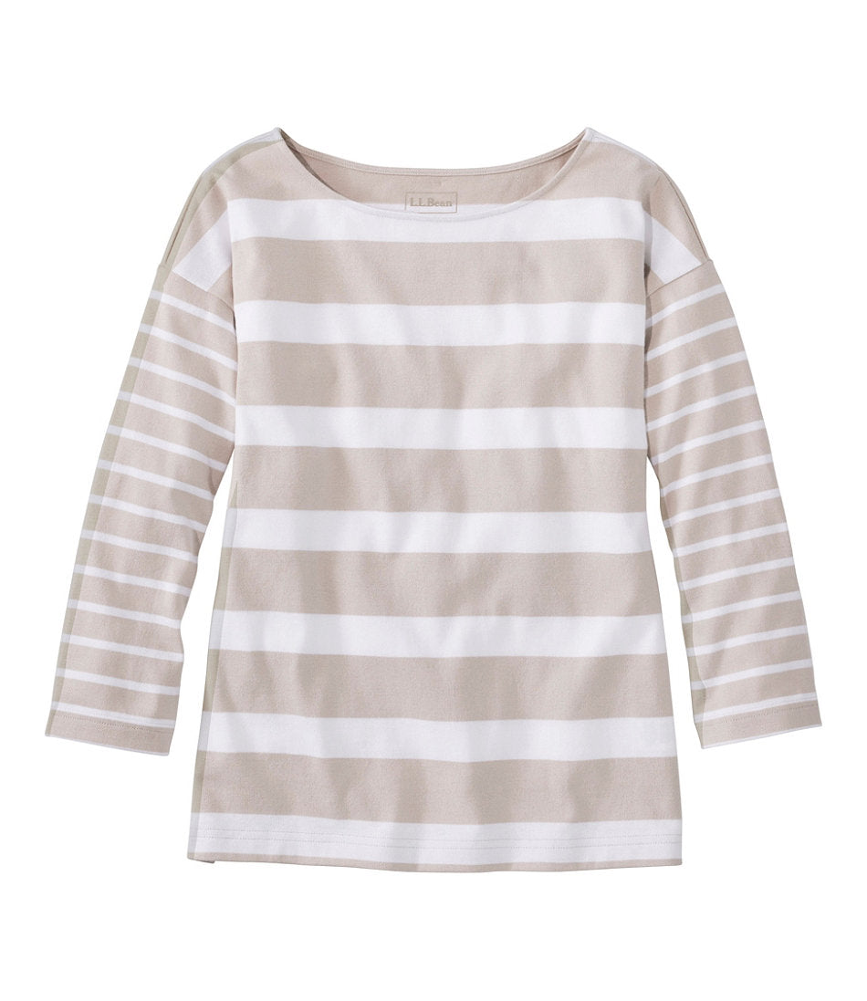 Women's Heritage Mariner Top, Boatneck Three-Quarter-Sleeve Blocked Stripe | L.L.Bean online