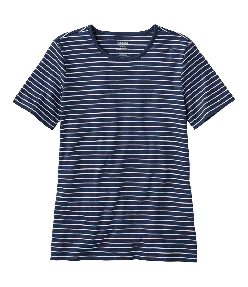 Women's Pima Cotton Tee, Short-Sleeve Crewneck Stripe | L.L.Bean discount