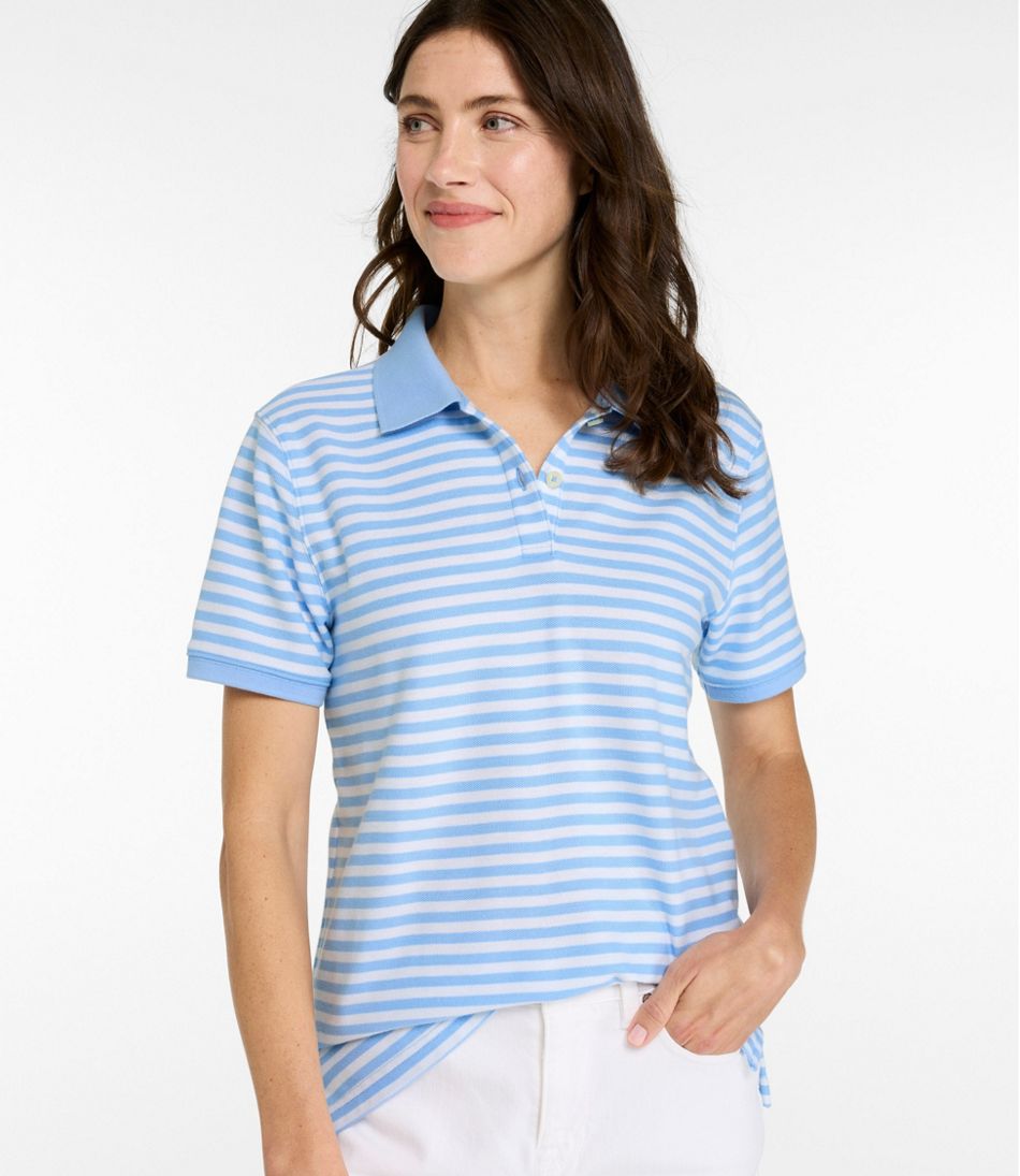 Women's Premium Double L Polo, Short-Sleeve Relaxed Fit Stripe | L.L.Bean online