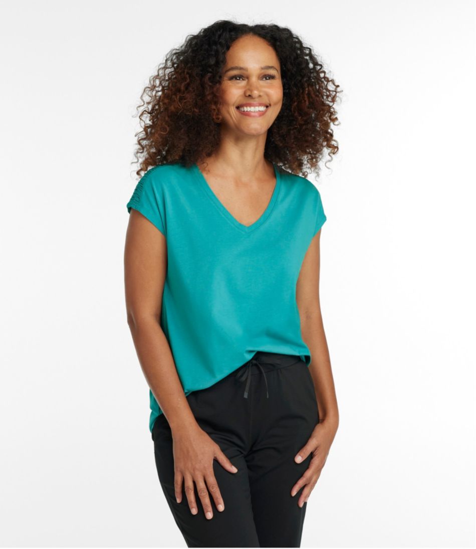 Women's Beyond Soft V-Neck Tee, Short Sleeve | L.L.Bean for sale