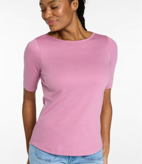 Women's Pima Cotton Tee, Elbow-Sleeve Boatneck | L.L.Bean discount