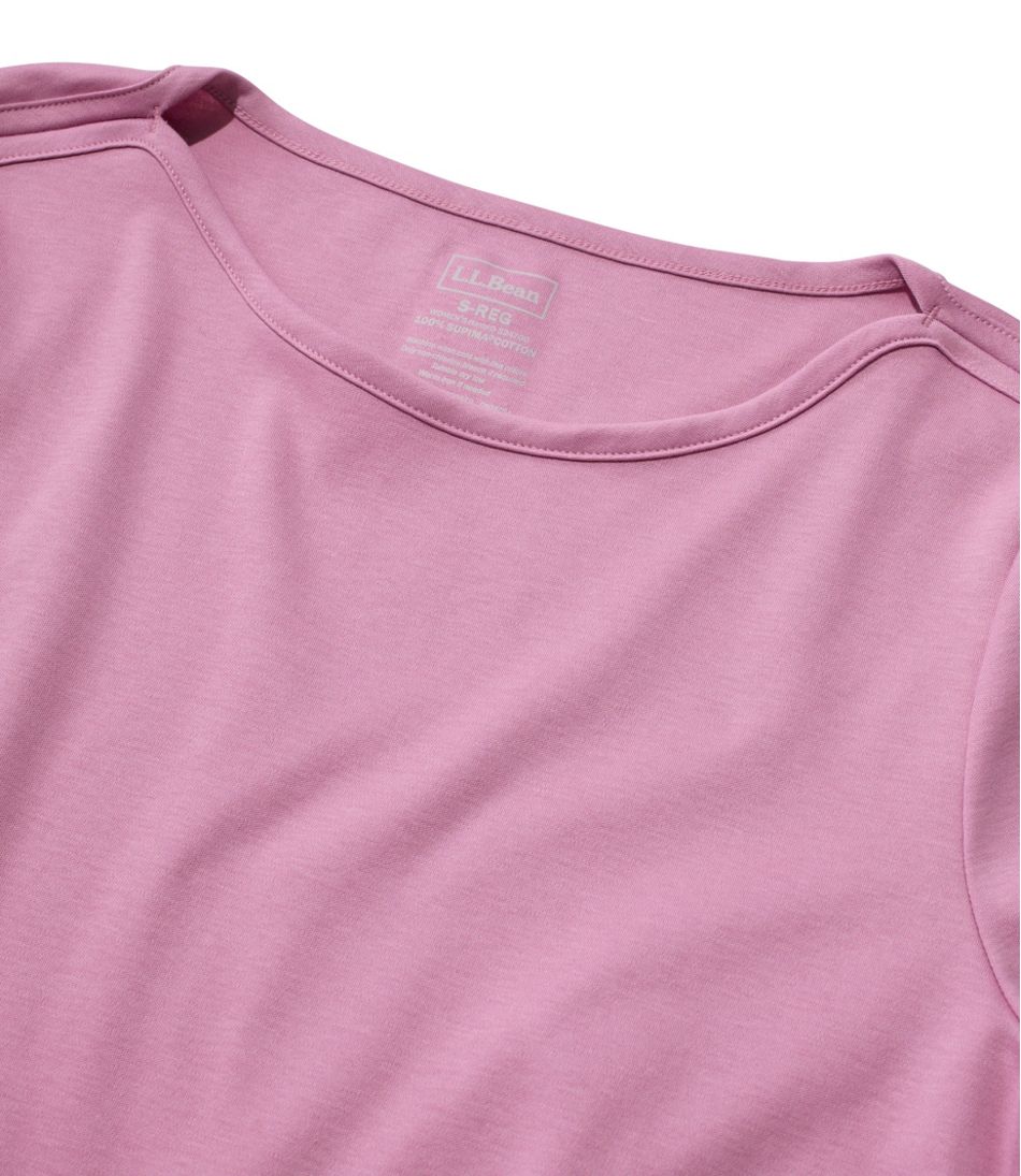 Women's Pima Cotton Tee, Elbow-Sleeve Boatneck | L.L.Bean discount