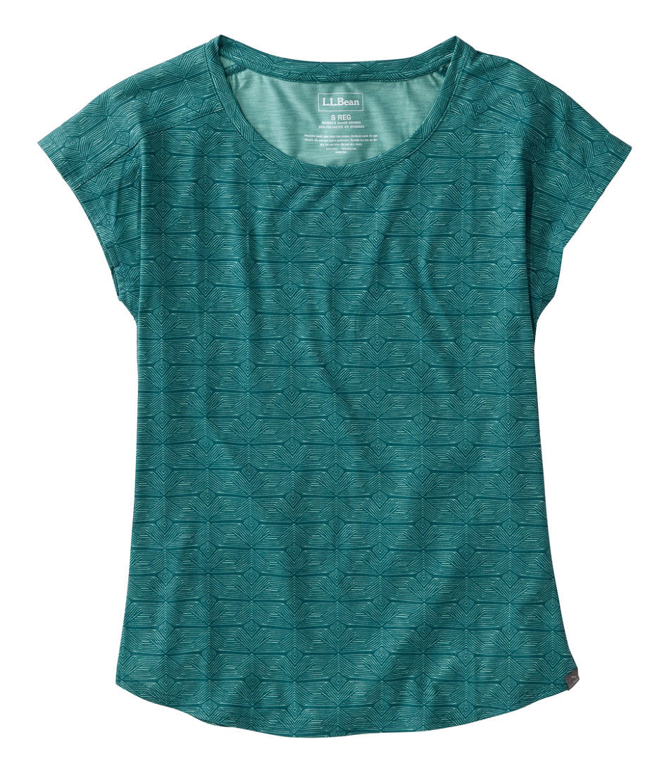 Women's Streamside Tee, Short-Sleeve Ruched Crew Print | L.L.Bean outlet