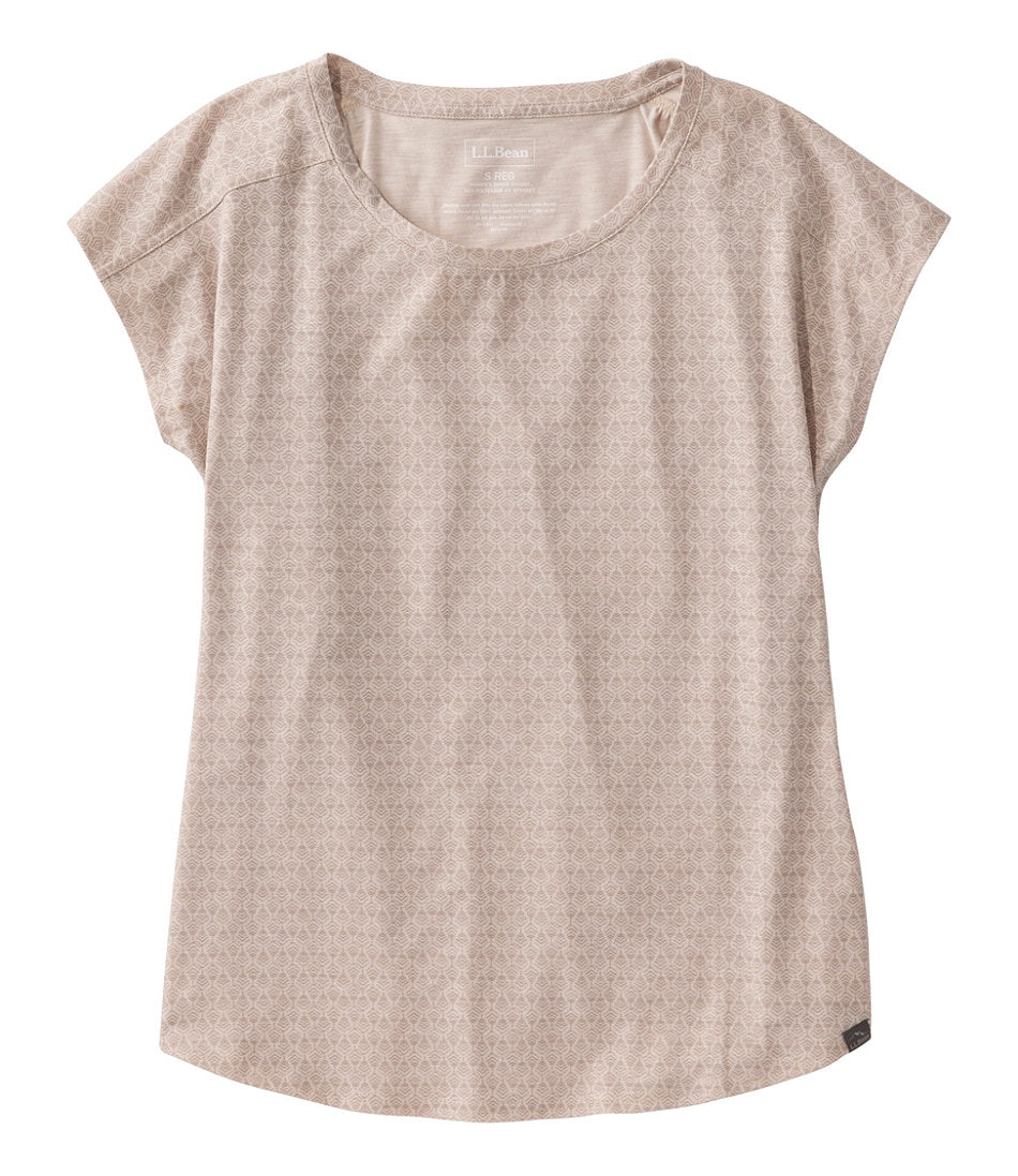 Women's Streamside Tee, Short-Sleeve Ruched Crew Print | L.L.Bean outlet