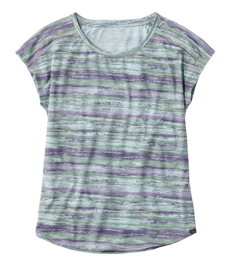 Women's Streamside Tee, Short-Sleeve Ruched Crew Print | L.L.Bean outlet