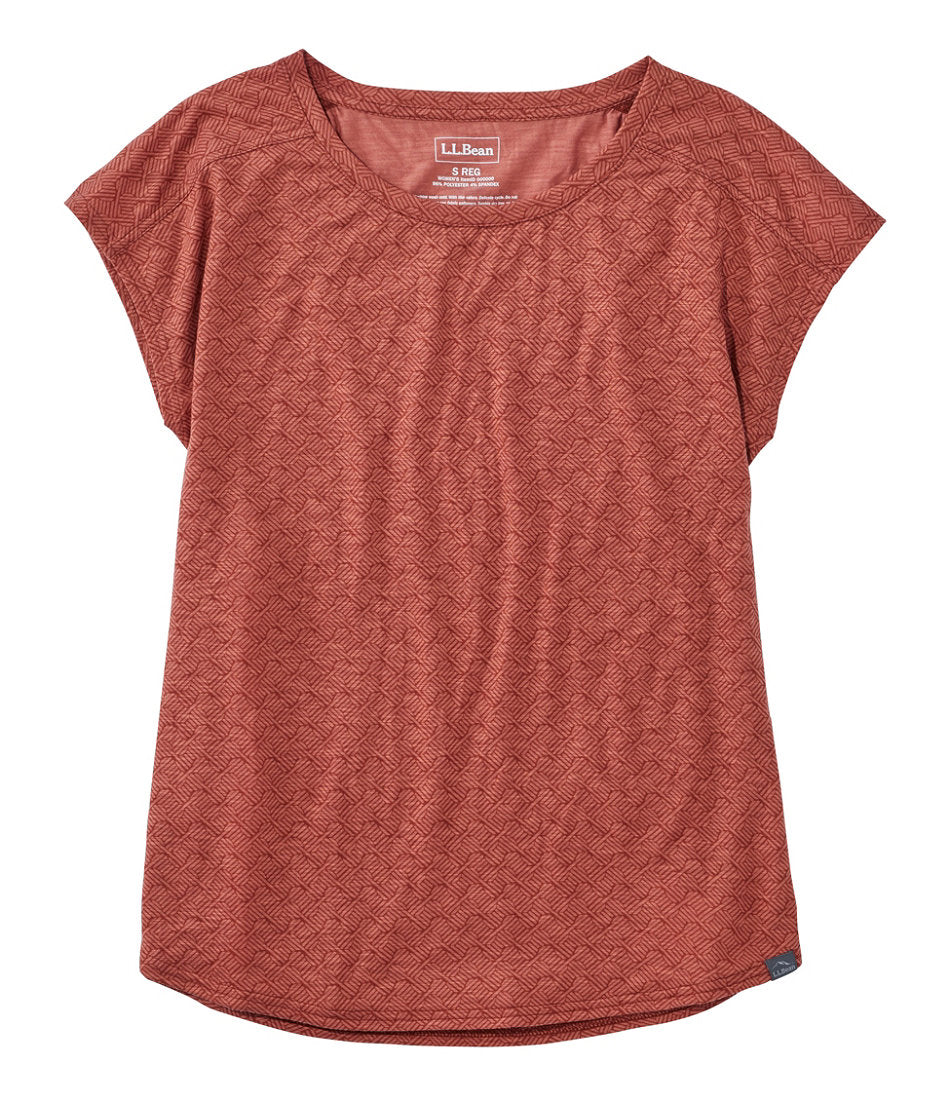 Women's Streamside Tee, Short-Sleeve Ruched Crew Print | L.L.Bean outlet