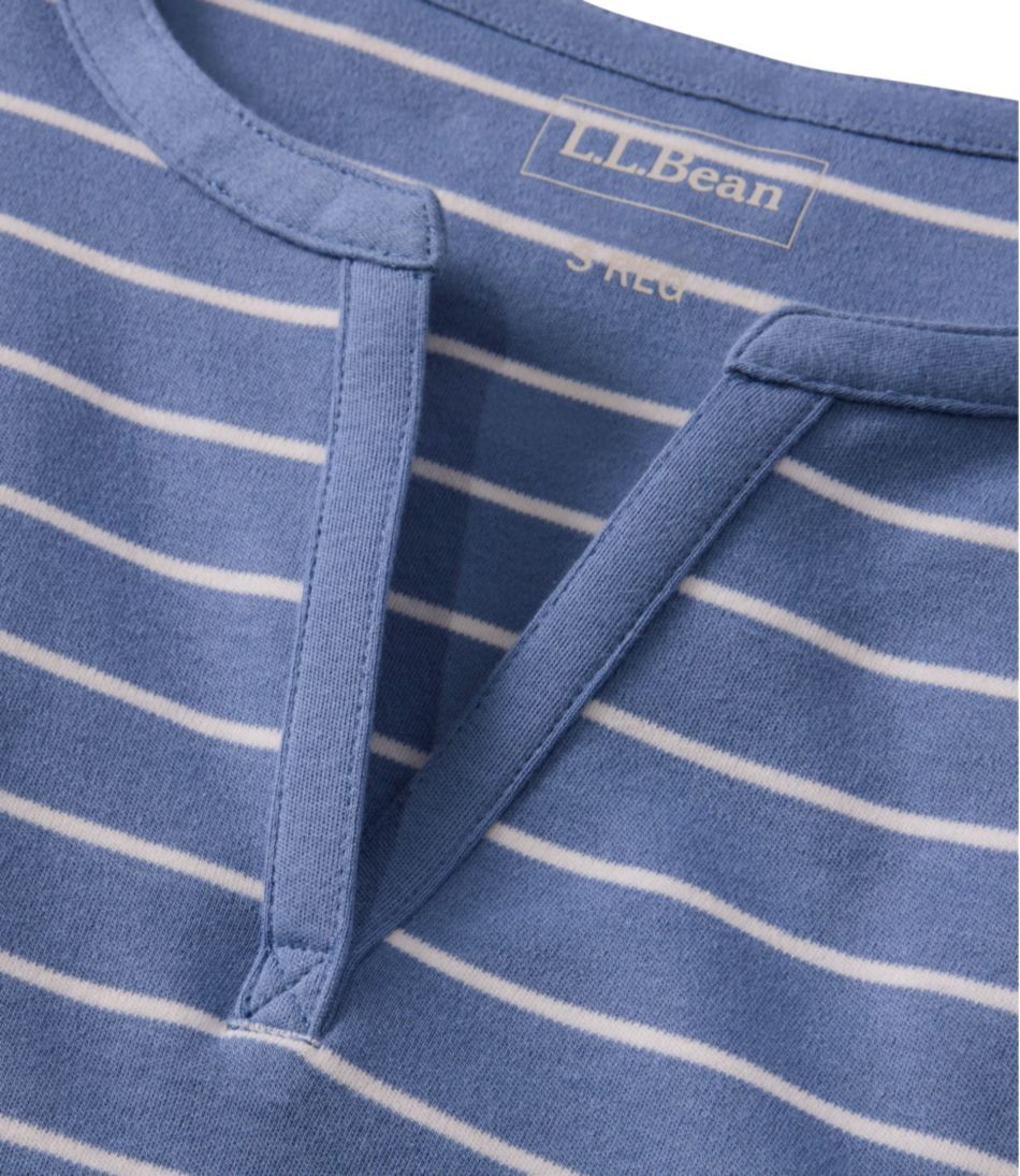 Women's L.L.Bean Tee, Short-Sleeve Notch-Neck Stripe | L.L.Bean outlet