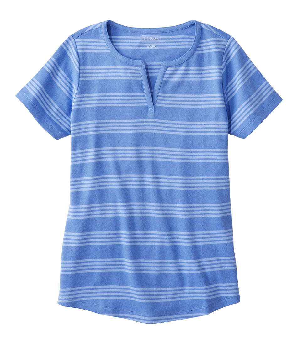 Women's L.L.Bean Tee, Short-Sleeve Notch-Neck Stripe | L.L.Bean outlet