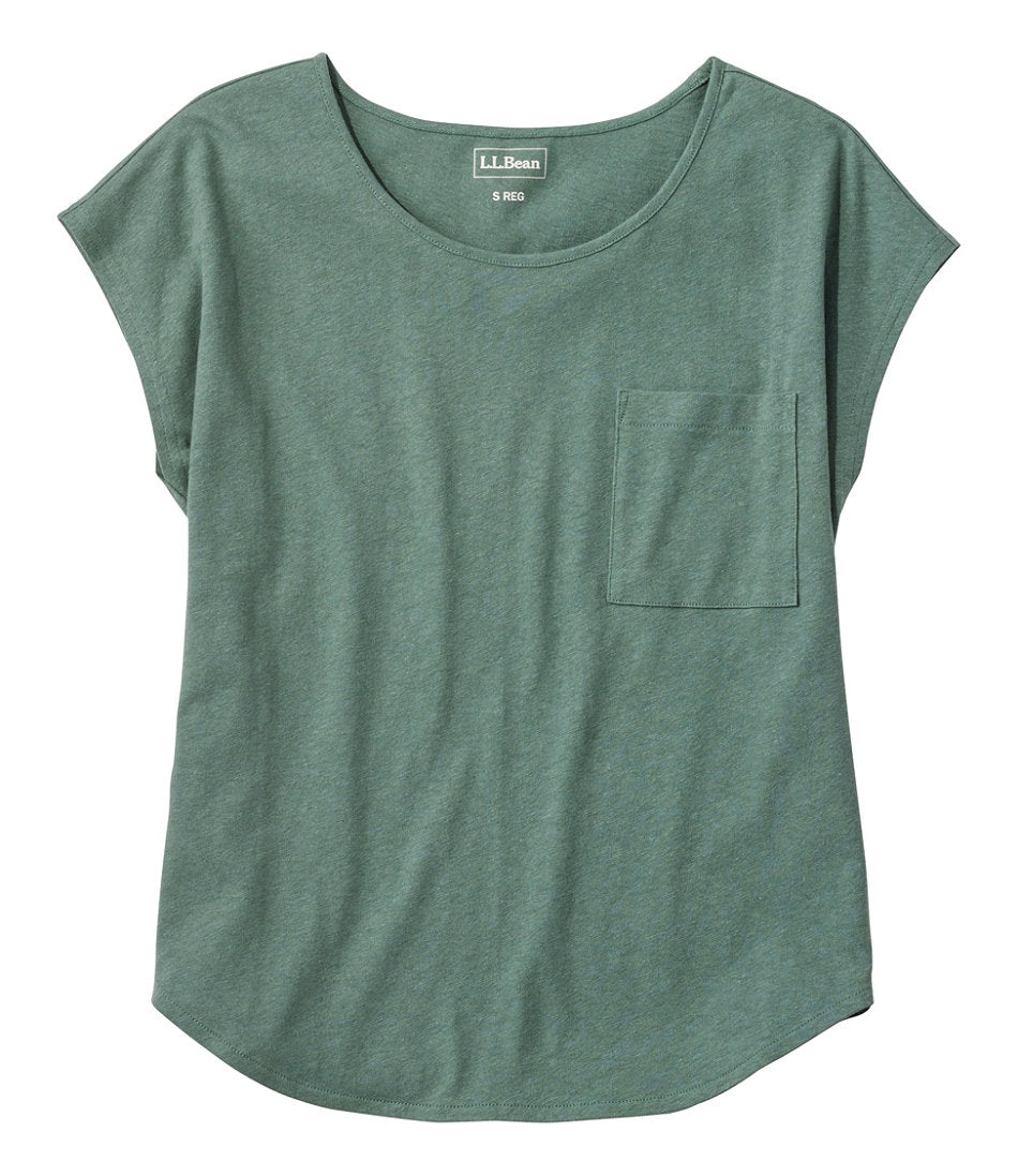 Women's Linen/Cotton Tee, Short-Sleeve Scoopneck | L.L.Bean for sale