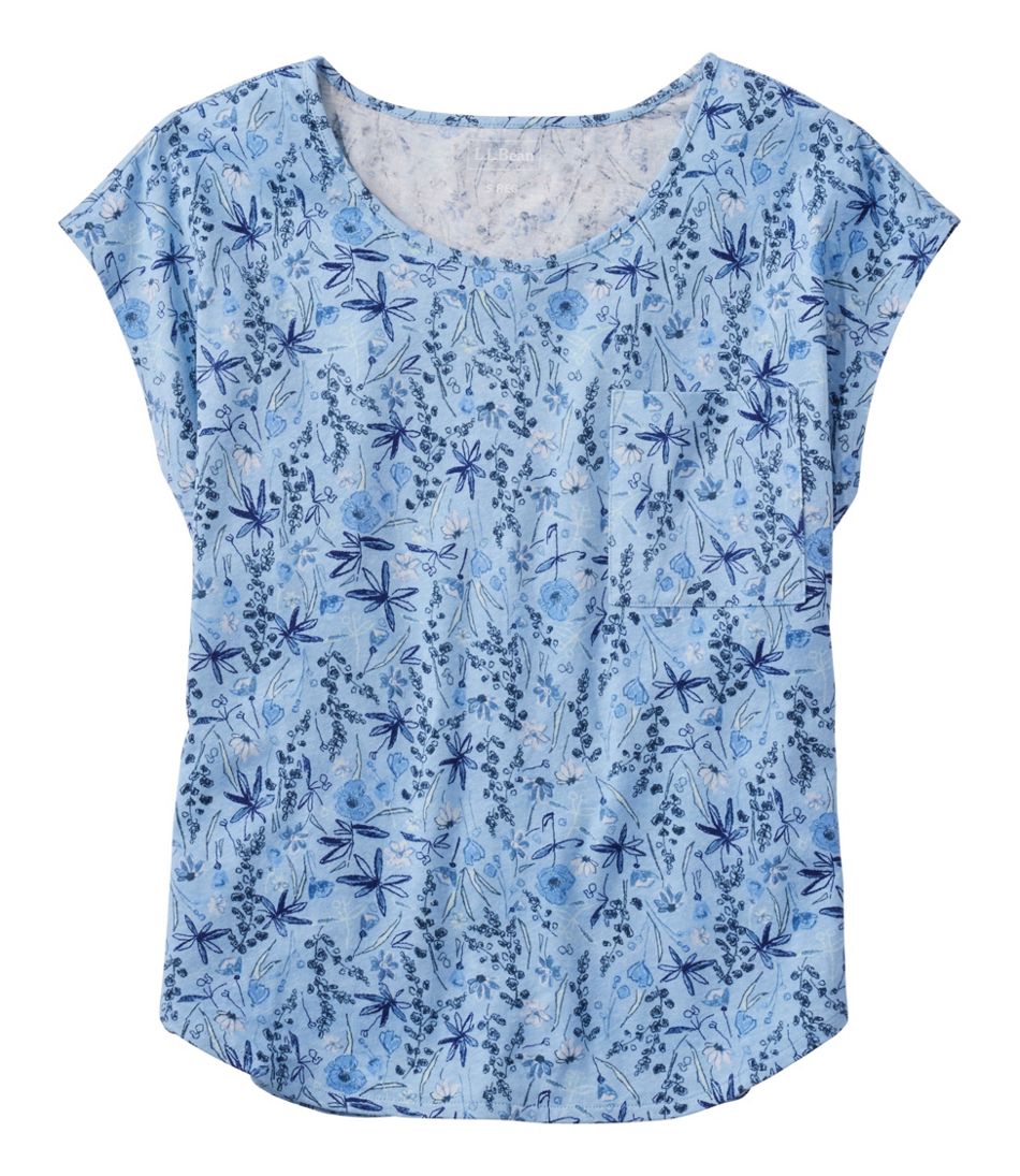 Women's Linen/Cotton Tee, Short-Sleeve Scoopneck Print | L.L.Bean online