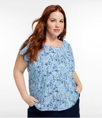 Women's Linen/Cotton Tee, Short-Sleeve Scoopneck Print | L.L.Bean online