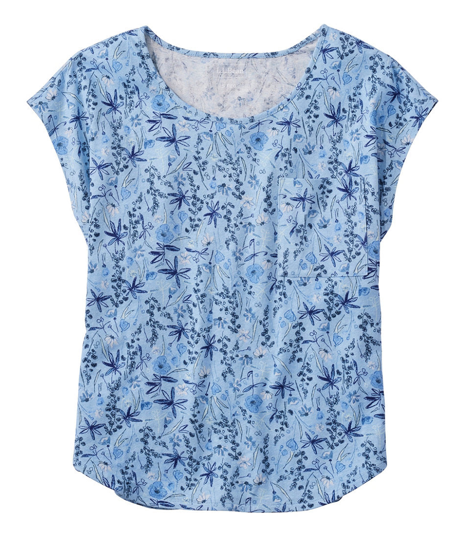 Women's Linen/Cotton Tee, Short-Sleeve Scoopneck Print | L.L.Bean online