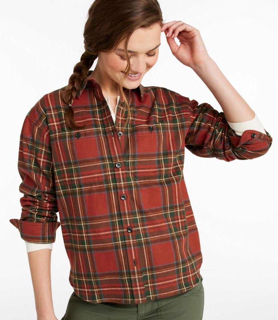 Women's Scotch Plaid Flannel Shirt, Boyfriend | L.L.Bean online