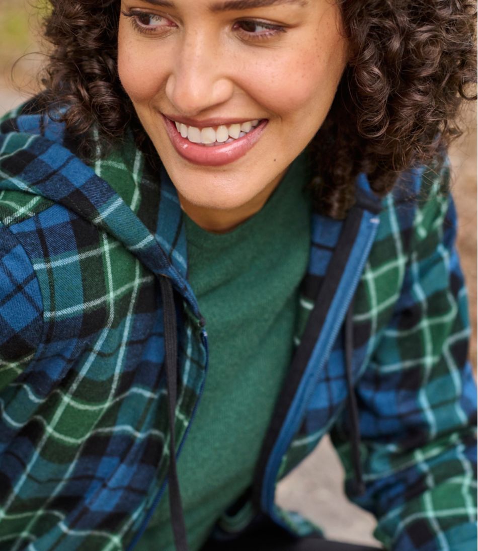 Women's Scotch Plaid Flannel Shirt, Relaxed Zip Hoodie | L.L.Bean sale