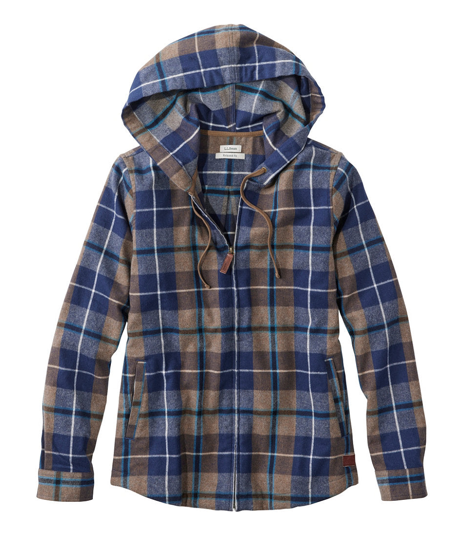 Women's Scotch Plaid Flannel Shirt, Relaxed Zip Hoodie | L.L.Bean sale