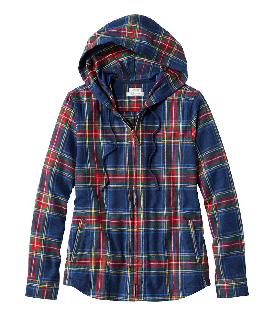 Women's Scotch Plaid Flannel Shirt, Relaxed Zip Hoodie | L.L.Bean sale
